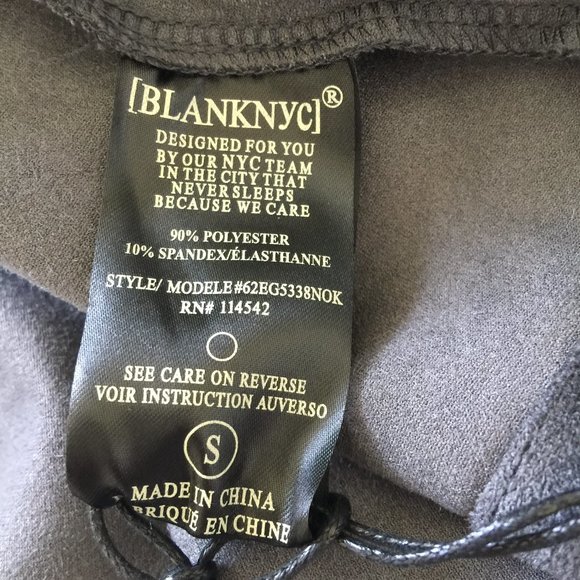 Blank NYC Faux Suede Grey Drawstring Hooded Jacket Size Small Zipper Pockets - Picture 9 of 9